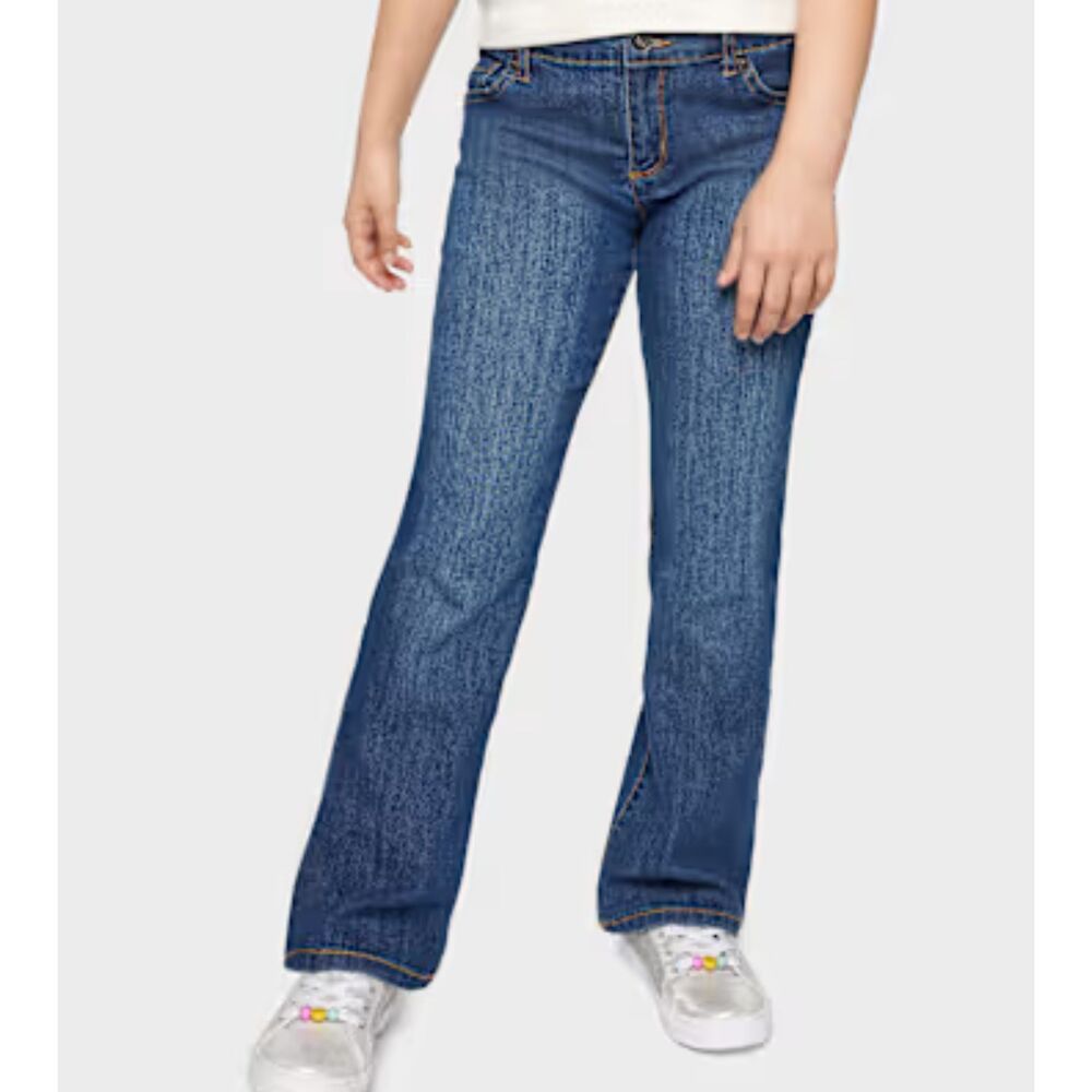 The Children's Place Bootcut Jeans Denim Pants Adjustable Waist Youth Girls 12